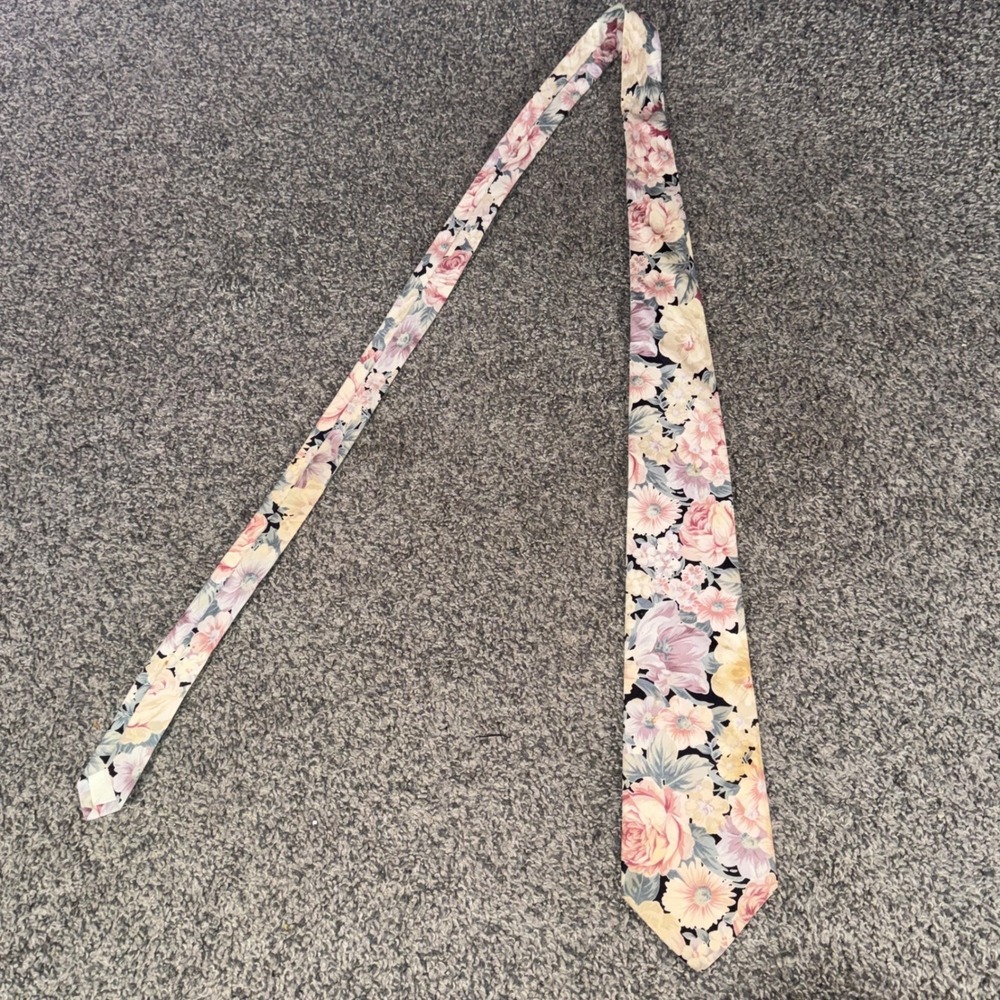 Boston Traders Floral Tie Mens One‎  Multicolor Excellent Vintage Botanical